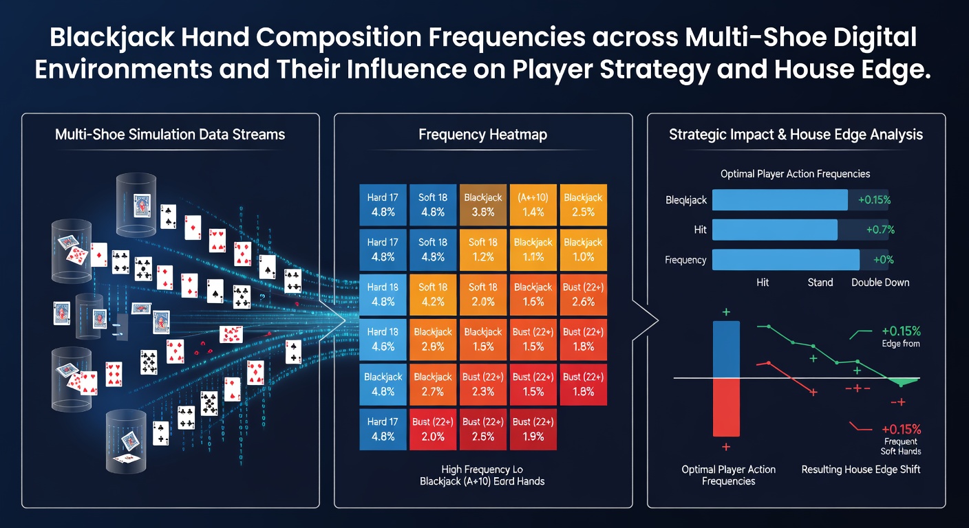Grafik mit sequenziellen Wetteinsatz-Anpassungen basierend auf Handfrequenzen in Blackjack-Digitalumgebungen und RNG-Einflüssen