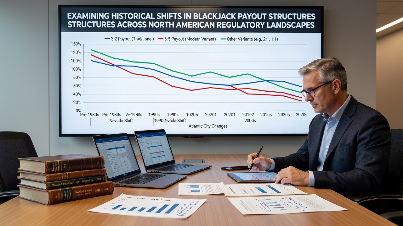 Moderne Blackjack-Tische in einem regulierten Casino in Atlantic City mit digitalen Anzeigen für Auszahlungsquoten