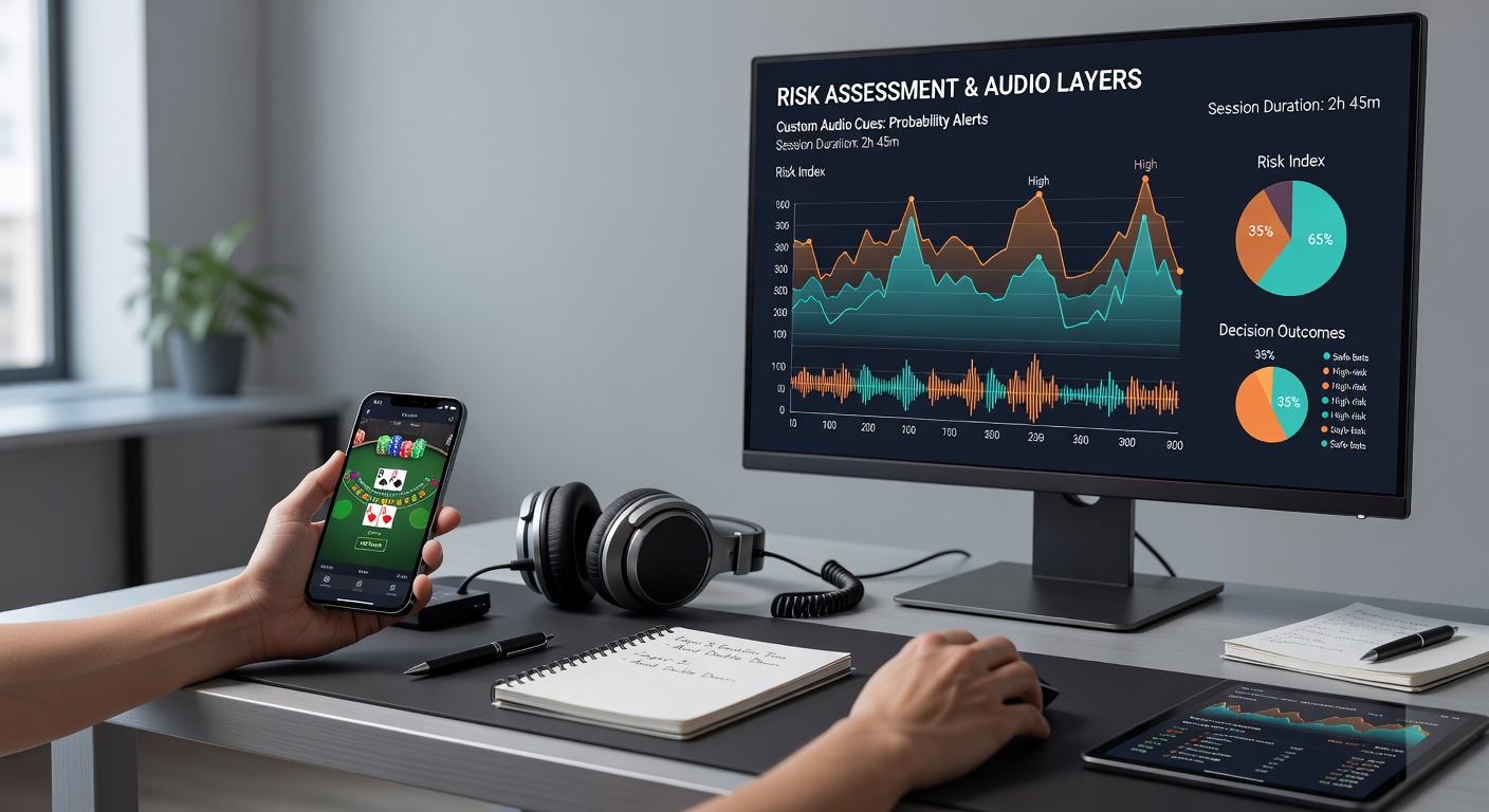 Mobile Blackjack-Session mit Fokus auf Audio-Feedback und Risikoindikatoren
